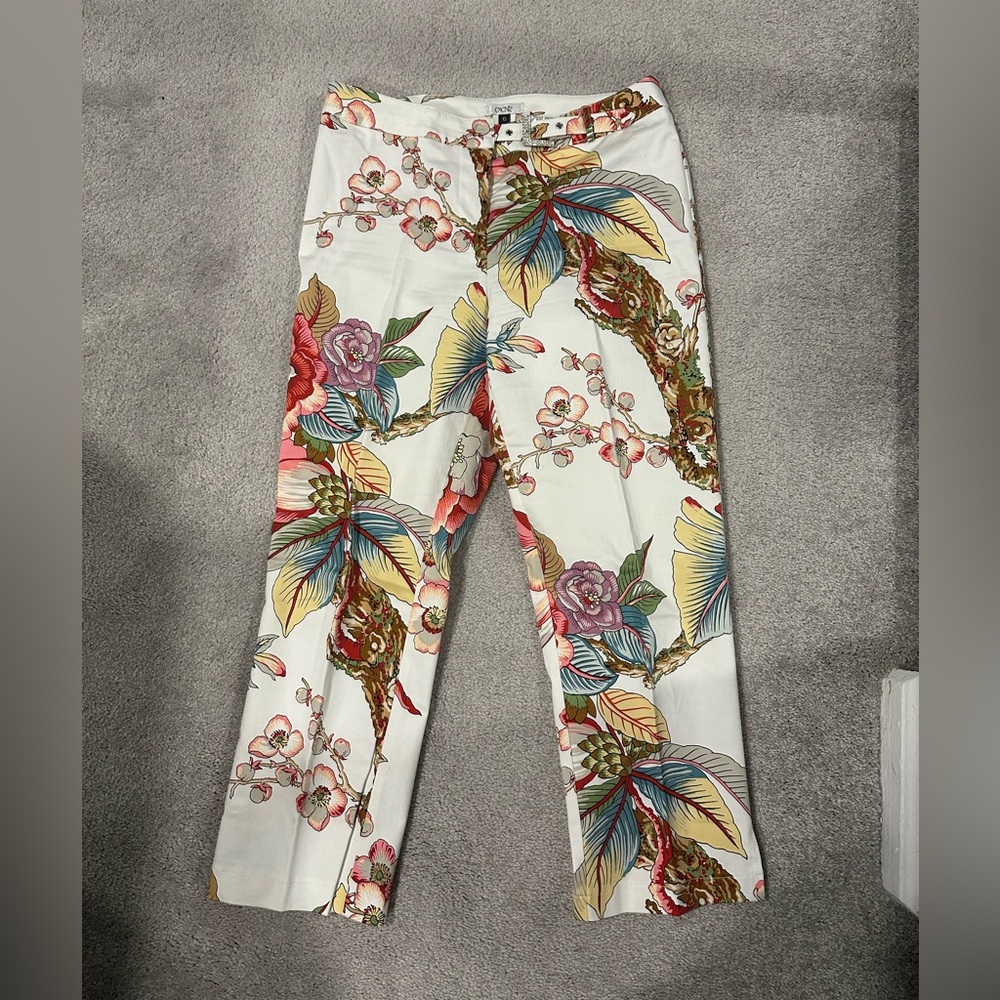 Floral White Pants
